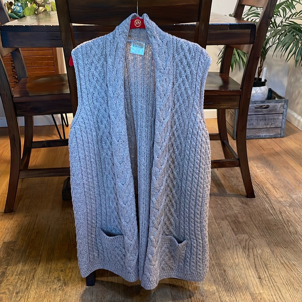 Kilronan knitwear 100% merino wool vest Ireland